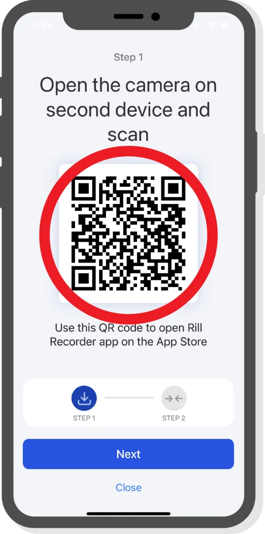 First QR code that opens Rill Recorder on the App Store